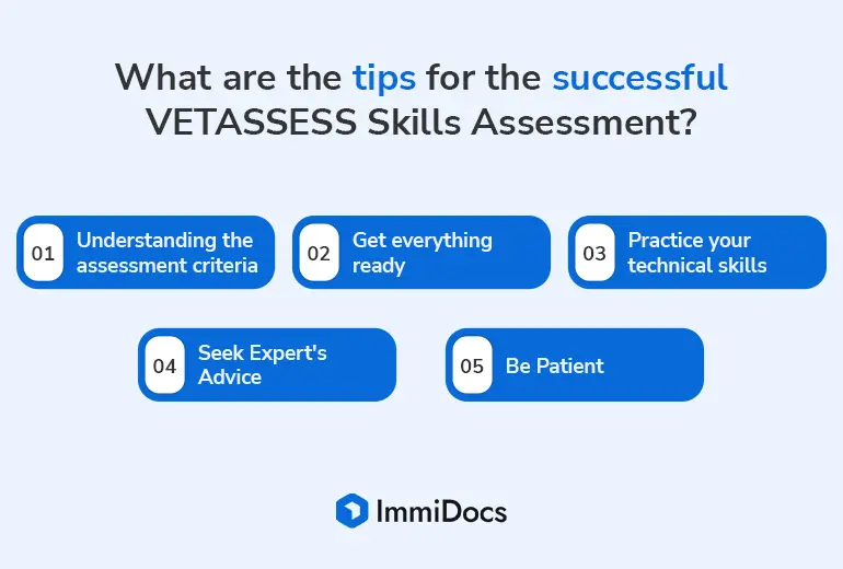 What are the tips for the successful VETASSESS Skills Assessment